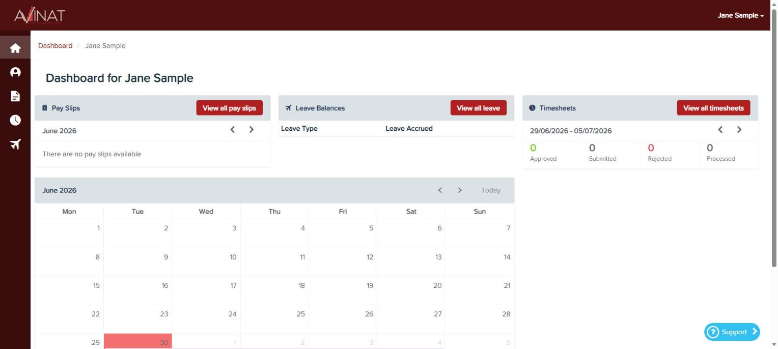 Avinat employee dashboard